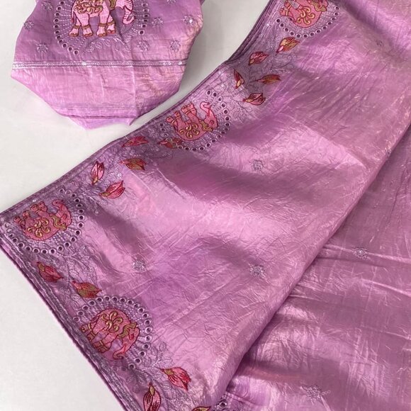 SILK EMBROIDERY SAREE - Picture 12 of 14